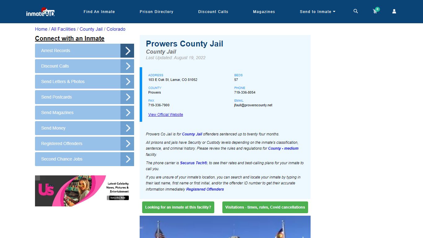 Prowers County Jail - Inmate Locator - Lamar, CO